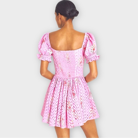 LoveShackFancy Altima Mini Dress Pink Size M (Retail: $400), Revolve Mini Dress - Picture 4 of 9